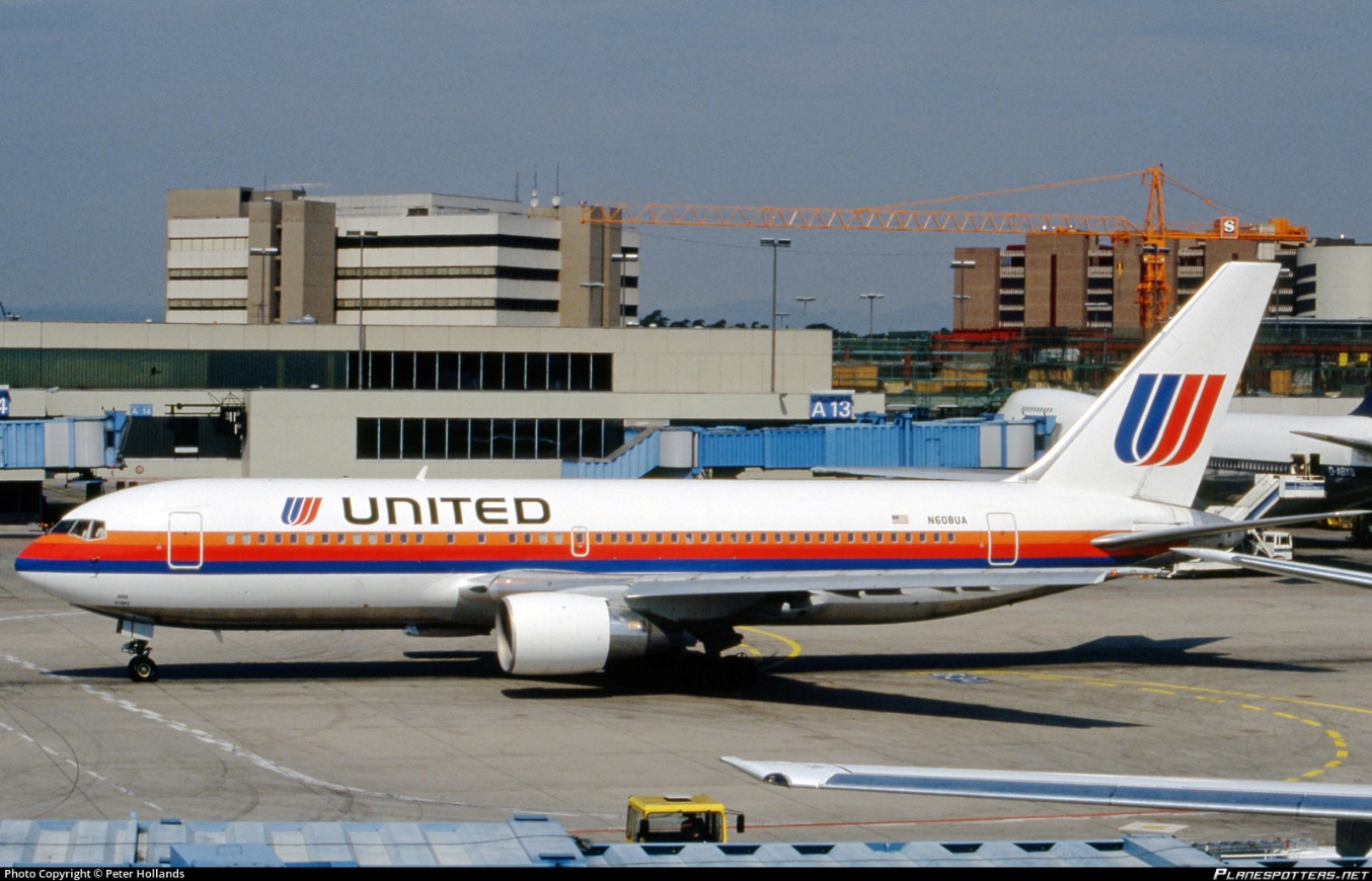 N608UA United Airlines Boeing 767-222 photographed at Frankfurt Rhein-Main (FRA / EDDF) by Peter Hollands