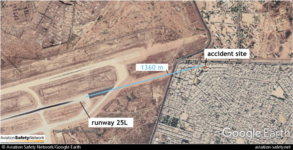 aerial picture of A320 AP-BLD accident site at Karachi 22 May 2020