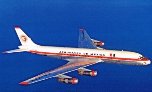 Postal de Aeronaves de Mxico DC-8-21 XA-XAX | DC-8-21 in flight against blue sky