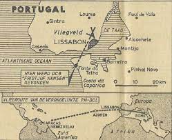 Map showing flight path and crash site for VIASA DC-8-53 PH-DCL 