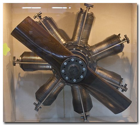 Gnome 7 Omega aircraft engine at the New England Air Museum