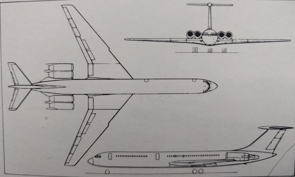 Ilyushin Il-62M | 3-view drawing