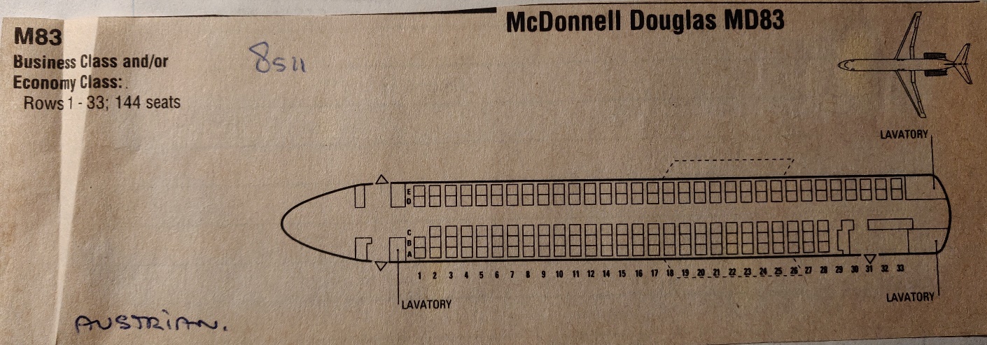 McDonnel Douglas MD-83 | Austrian | cabin layout