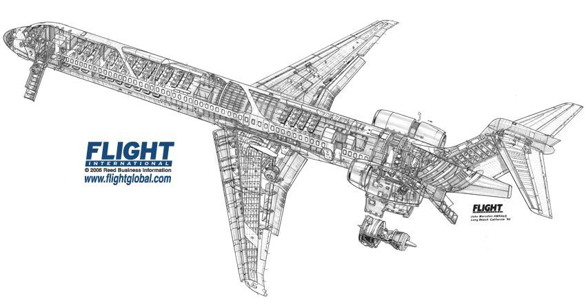 McDonnell-Douglas MD-90-30 cutaway drawing | Aircraft art, Aircraft design,  Aviation | Flight International