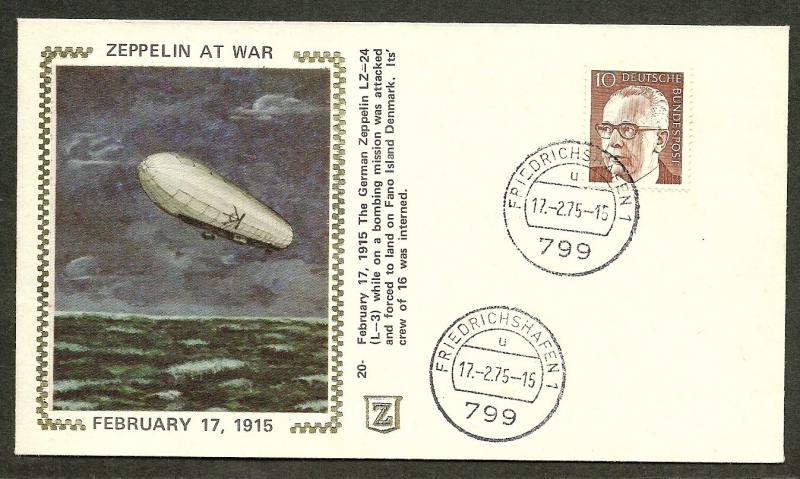 1975 V.F. FDC Colorano Silk Cachet History Aviation & The Graf ...