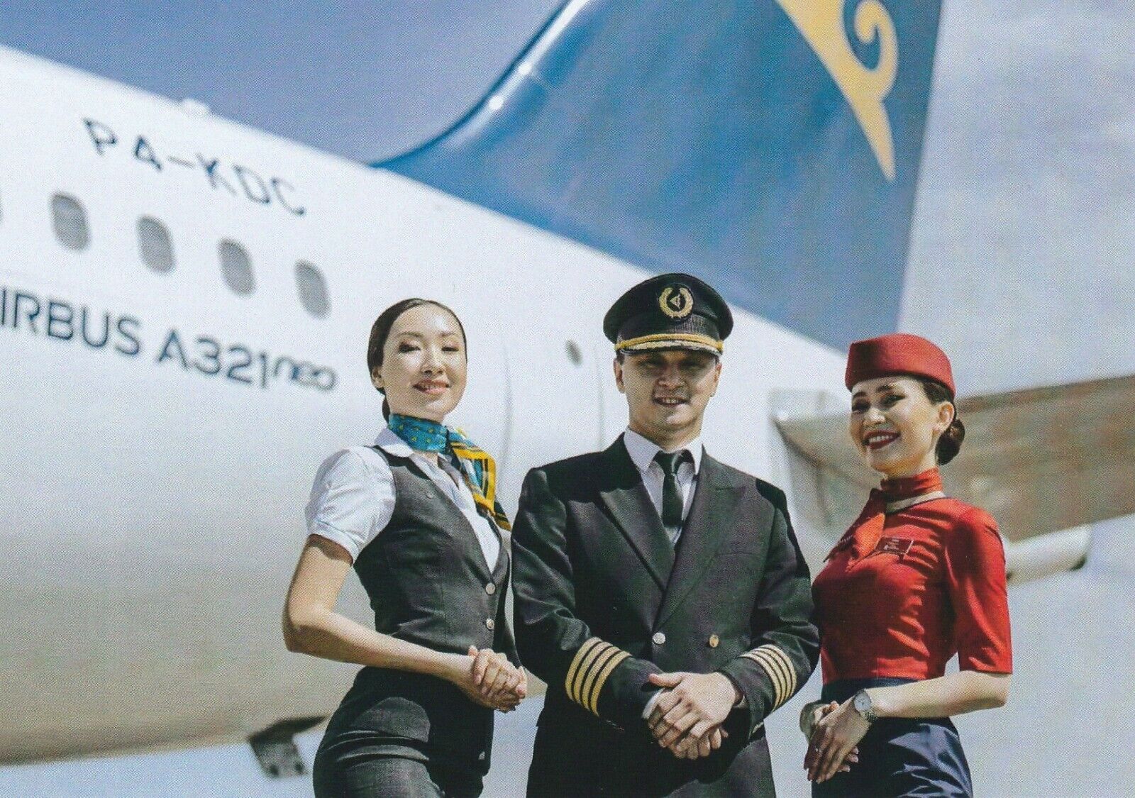 Air Astana Airbus A321neo - Crew Stewardess - postcard | eBay