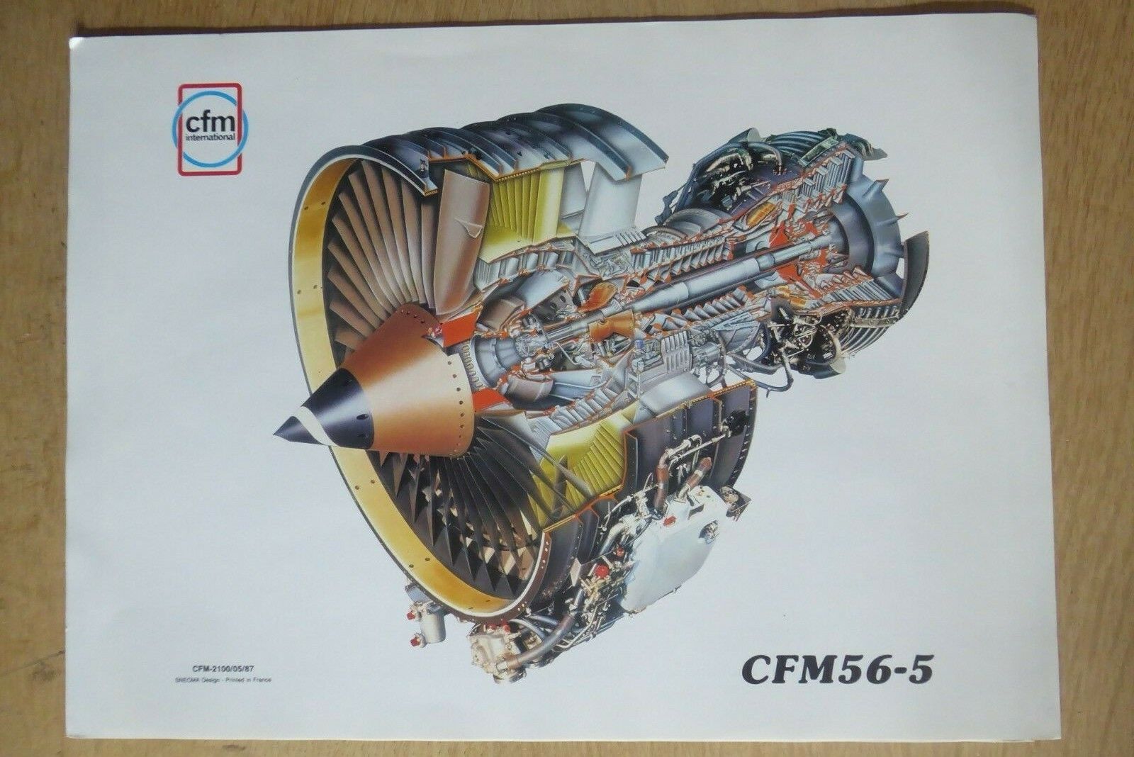 1987 DOCUMENT RECTO SNECMA GE CFM CFM56-5 ENGINE MOTEUR AVIATION AIRBUS  BOEING | eBay